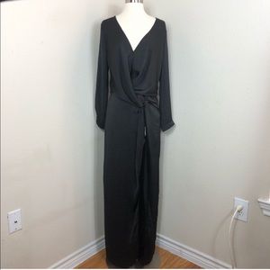 Revolve NUDE long sleeve black maxi dress S